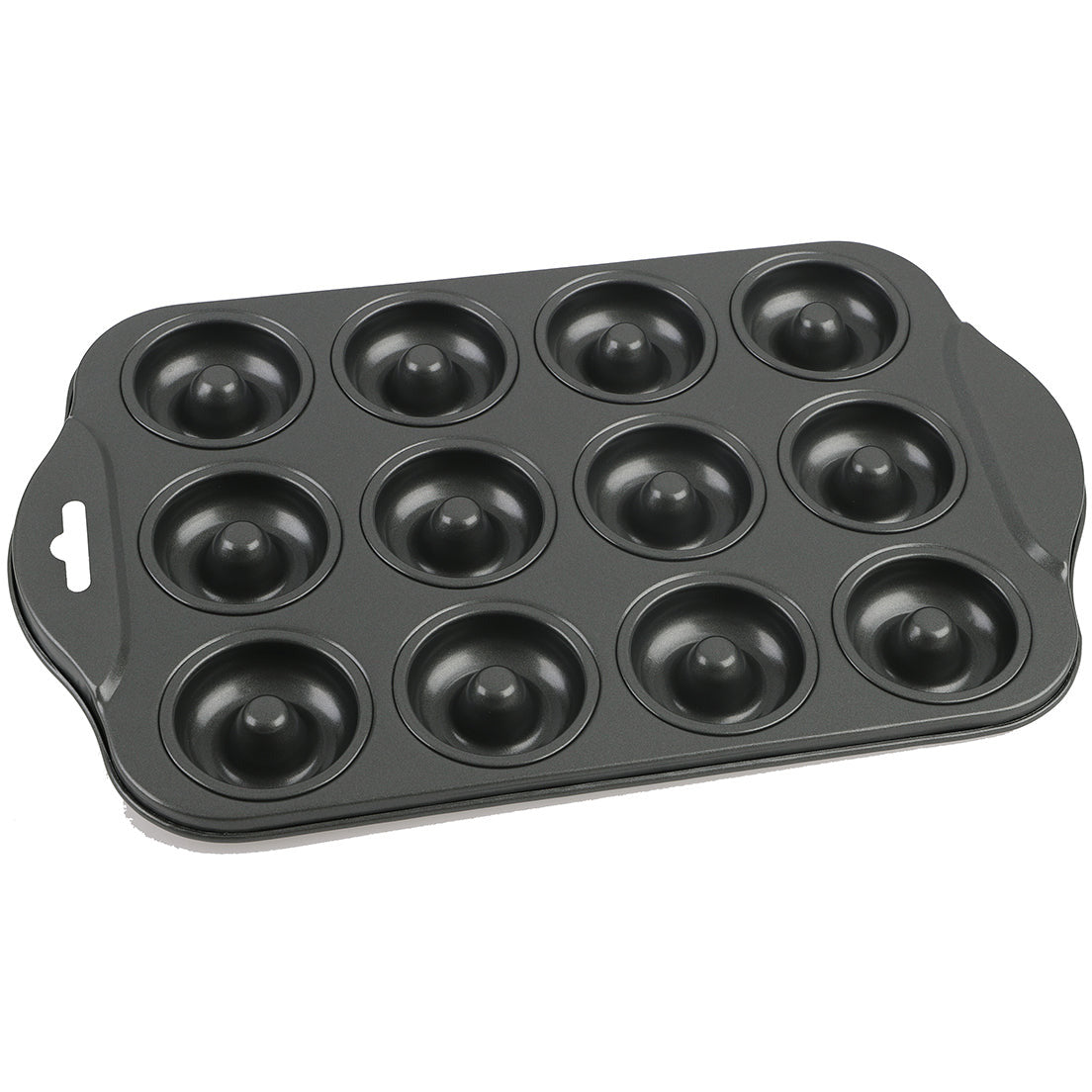 Daily Bake Non-Stick 12 Cup Mini Doughnut Pan Black