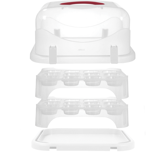 2 Tier Rectangular 24 Cupcake Carrier