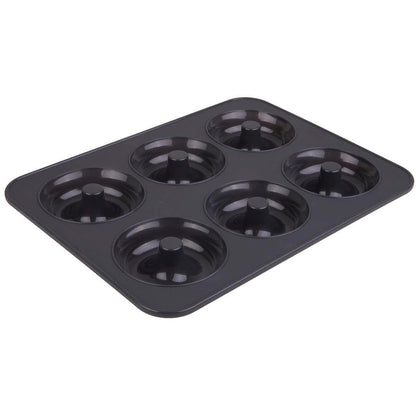 Daily Bake Silicone 6 Cup Doughnut Pan - Charcoal