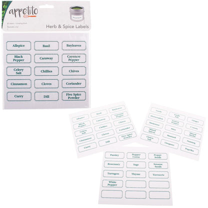 Appetito Herb & Spice Labels - Pack of 45
