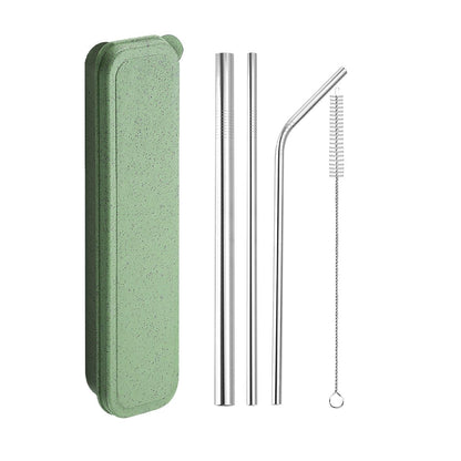 5 Piece Stainless Steel Straw Set With Case