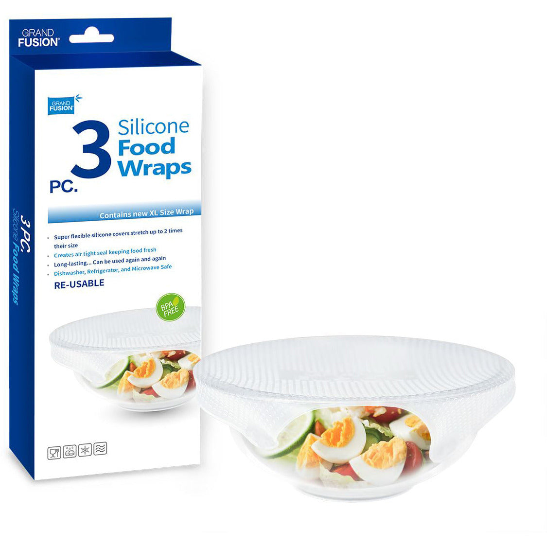 Silicone Food Wraps XL 3 Pack| GRAND FUSION | Matchbox
