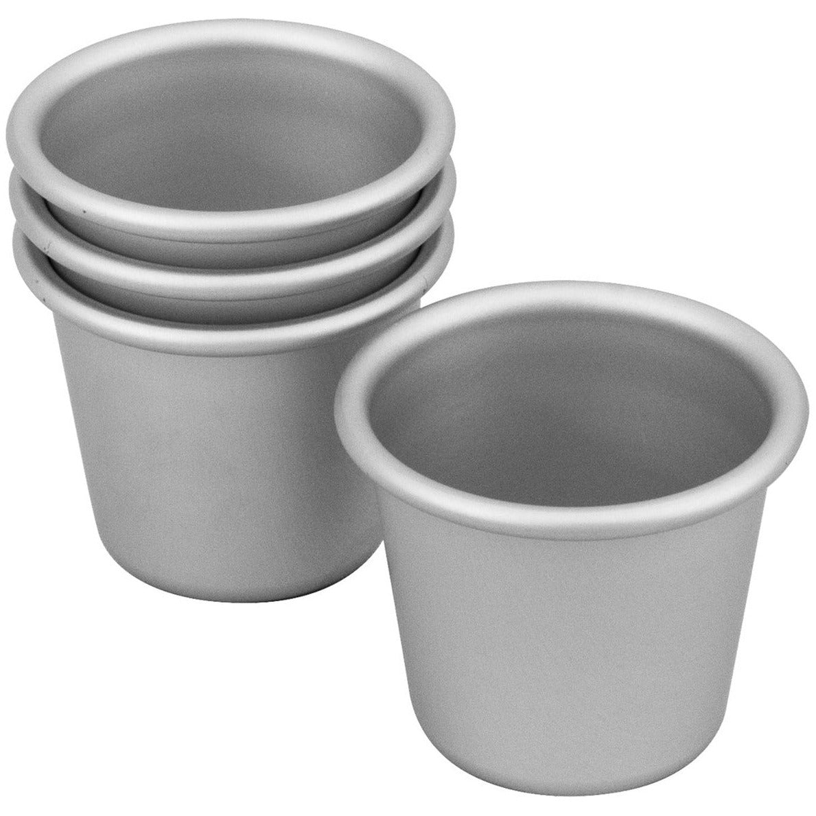 Bakemaster Silver Anodised Set of 4 Dariole 6X5.5cm