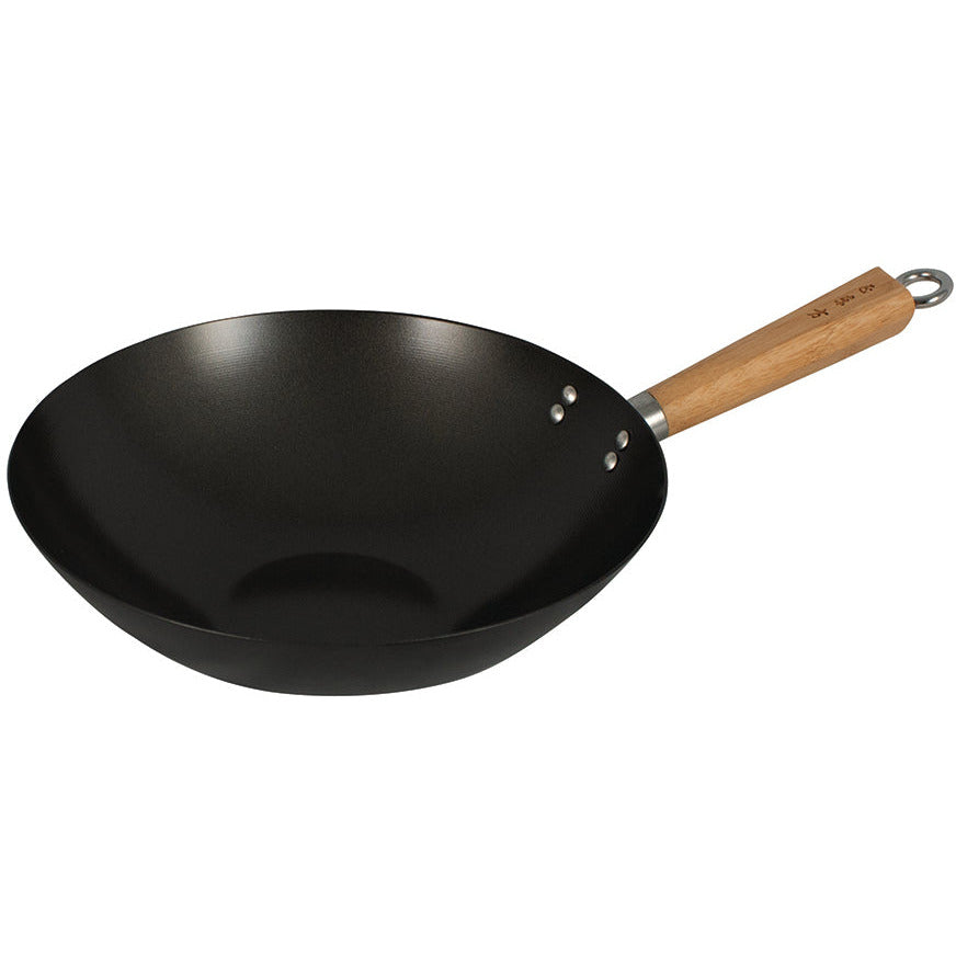 Avanti Non Stick Wok 30Cm Carbon Steel/Bamboo Handle