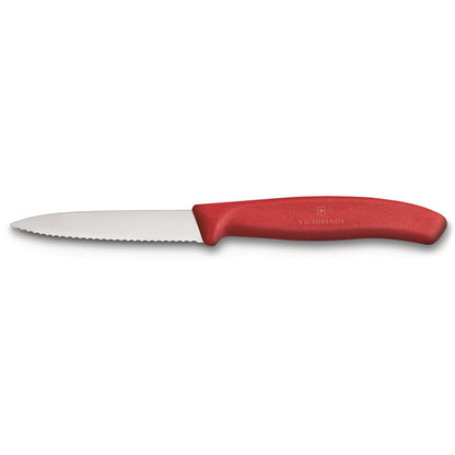 Victorinox Paring Knife Serrated Pointed Tip 8cm Red
