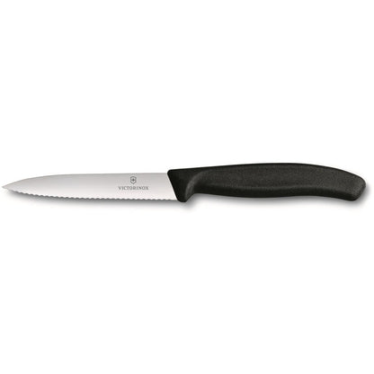 Paring Knife Wavy Edge Pointed Tip 10Cm Black