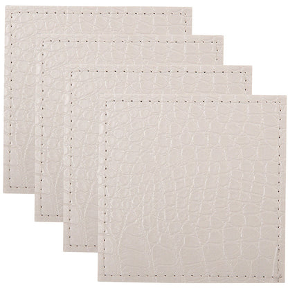 Maxwell and Williams Table Accents Leather Look Alligator Coaster 10x10cm Set of 4 White