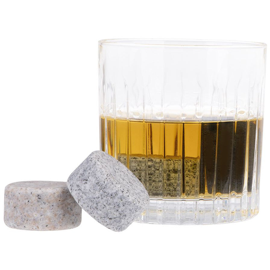 Bartender Whisky Disc Set 6 with Wood Base