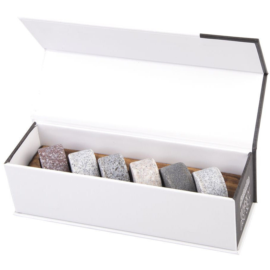 Bartender Whisky Disc Set 6 with Wood Base