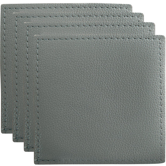 Maxwell and Williams Table Accents Leather Look Cowhide Coaster 10x10cm Set of 4 Grey