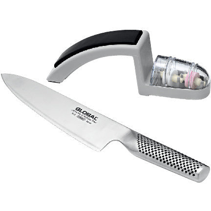 Global Knife & Sharpener Set
