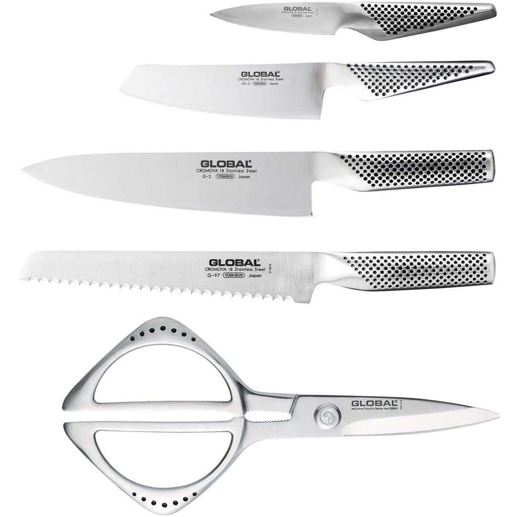 Global Takashi 6 Piece Knife Block Set