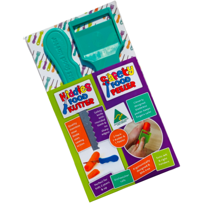 Kiddies Food Kutter Kiddies Food Kutter and Safety Food Peeler Twin Pack Green