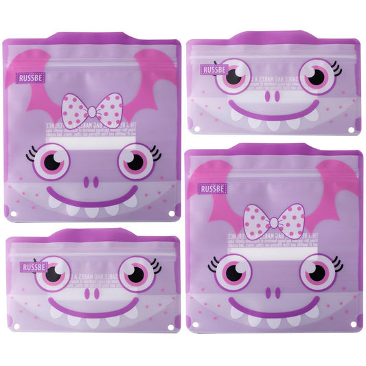 Russbe Snack/Sandwich Bags Set Of 4 - Purple Monster