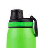Oasis Insulated Sports Bottle Screw Cap 780ml Neon Green | Close up lid