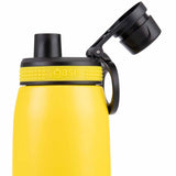 Oasis Insulated Sports Bottle Screw Cap 780ml Neon Yellow | Close up lid open