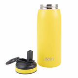 Oasis Insulated Sports Bottle Sipper Straw 780ml Neon Yellow | Lid off straw out