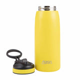 Oasis Insulated Sports Bottle Sipper Straw 780ml Neon Yellow | Lid off straw closed
