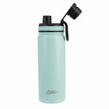 Oasis Insulated Challenger Bottle with Screw Cap 550ml Mint - Full Bottle Lid Open