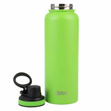 Oasis Insulated Challenger Bottle with Screw Cap 1.1L Neon Green | Lid off