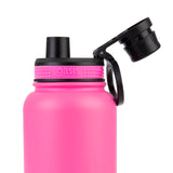 Oasis Insulated Challenger Bottle with Screw Cap 1.1L Neon Pink | Open lid close up