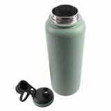 Oasis Insualted Challenger Bottle with Screw Cap 1.1L Sage Green - Open with Lid