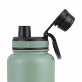 Oasis Insulated Challenger Bottle with Screw Cap 1.1L Sage Green - Close up Lid Open