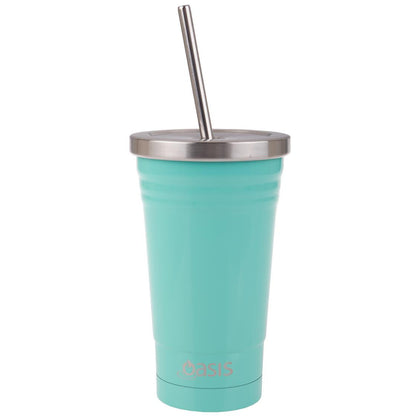 Oasis S/S Double Wall Insulated Smoothie Tumbler With Straw - Spearmint