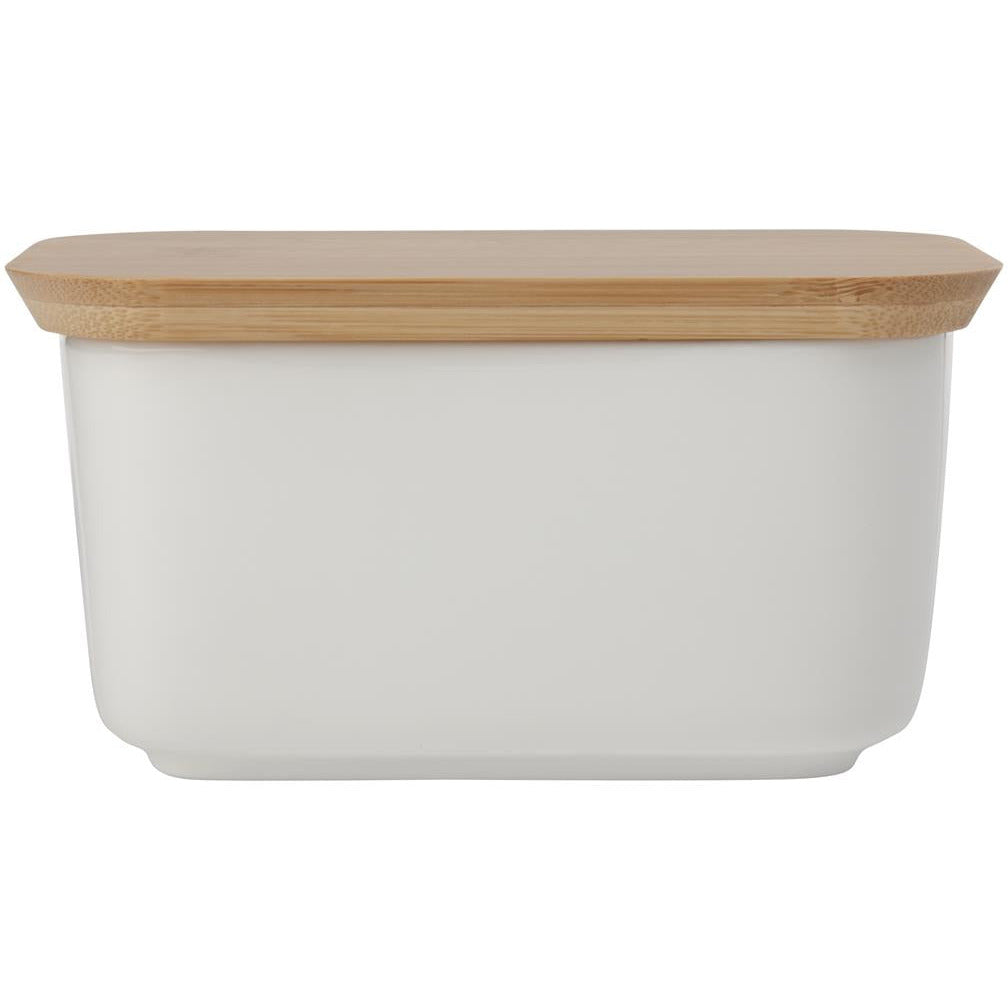 Maxwell & Williams White Basics Butter Dish with Bamboo Lid