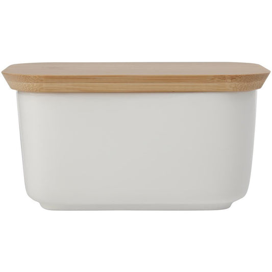 Maxwell & Williams White Basics Butter Dish with Bamboo Lid