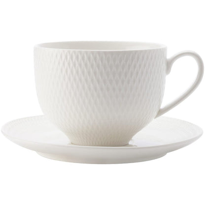 Maxwell & Williams White Basics Diamonds Tea Cup &#38; Saucer 220ml