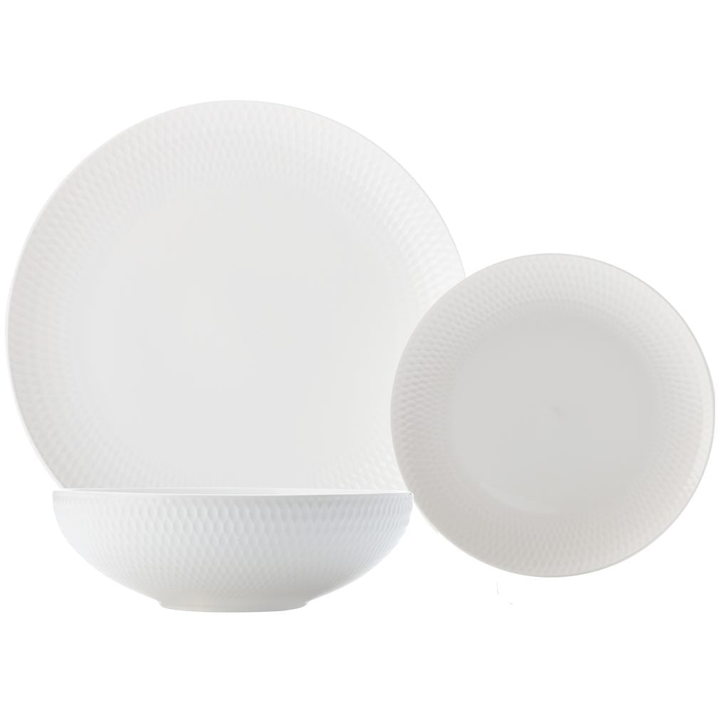 Maxwell & Williams White Basics Diamonds Dinner Set - 12 Piece
