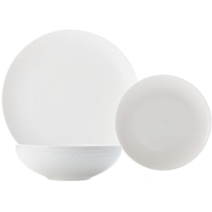 Maxwell & Williams White Basics Diamonds Dinner Set - 12 Piece