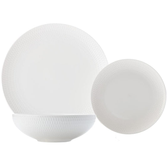 Maxwell & Williams White Basics Diamonds Dinner Set - 12 Piece