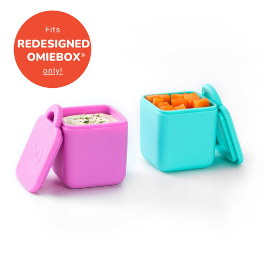 Omie OmieDip Silicone Dip Containers Set 2 Pink Teal
