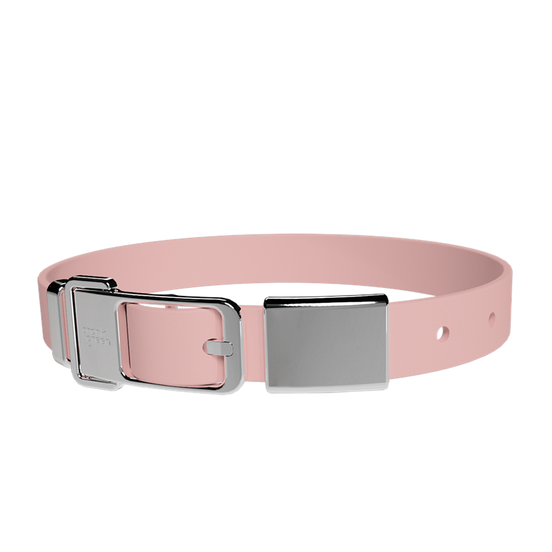 Frank Green Pet Collar + Name Tag Large - Collar: Blushed