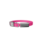 Frank Green Pet Collar + Name Tag Small - Collar: Neon Pink