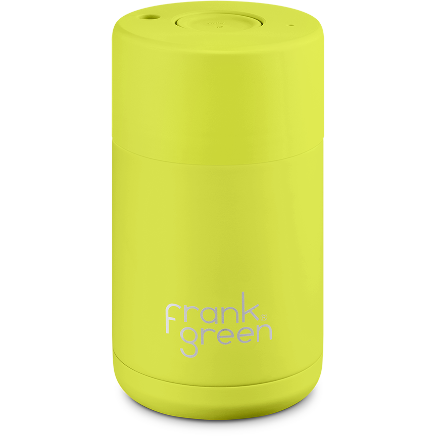 Frank Green Reusable Coffee Cup 10oz Ceramic - Neon Yellow