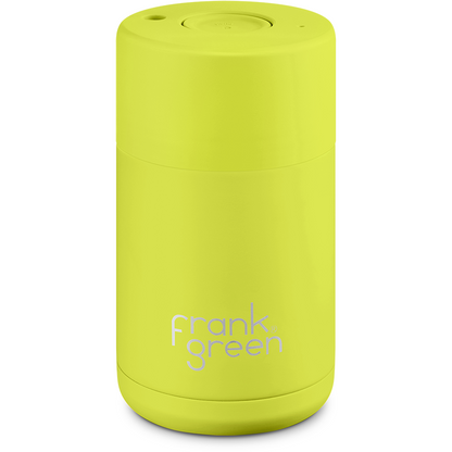 Frank Green Reusable Coffee Cup 10oz Ceramic - Neon Yellow