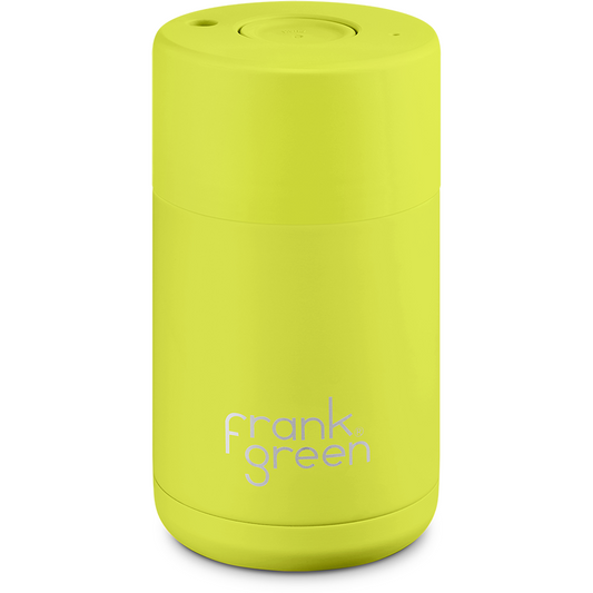 Frank Green Reusable Coffee Cup 10oz Ceramic - Neon Yellow