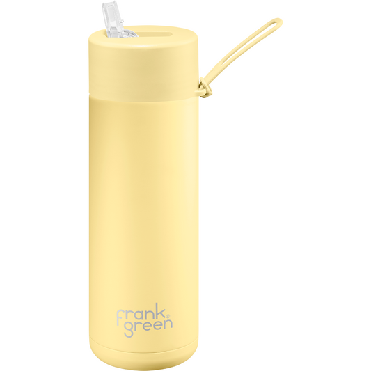 Frank Green Ultimate Ceramic Reusable Bottle with Straw 20oz - Buttermilk