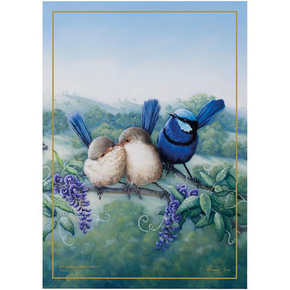 Maxwell & Williams Birds Of Australia Anniversary Tea Towel - Splendid Fairy Wren