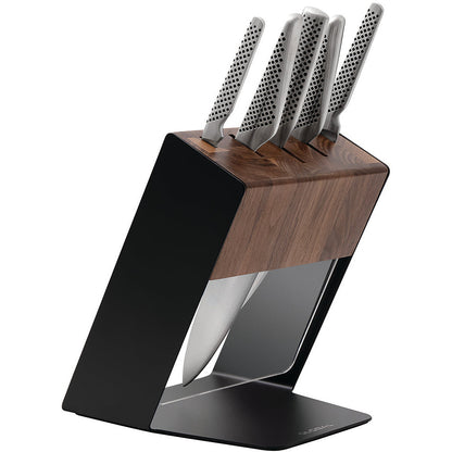 Global Katana 6 Piece Knife Block - Walnut