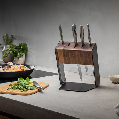 Global Katana 6 Piece Knife Block - Walnut