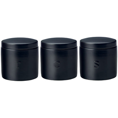 Maxwell and Williams Epicurious Canister 600ml Set Of 3 Black Gift Boxed
