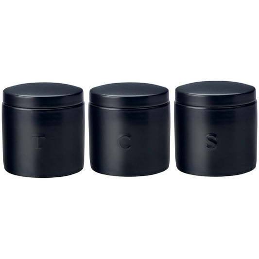 Maxwell and Williams Epicurious Canister 600ml Set Of 3 Black Gift Boxed