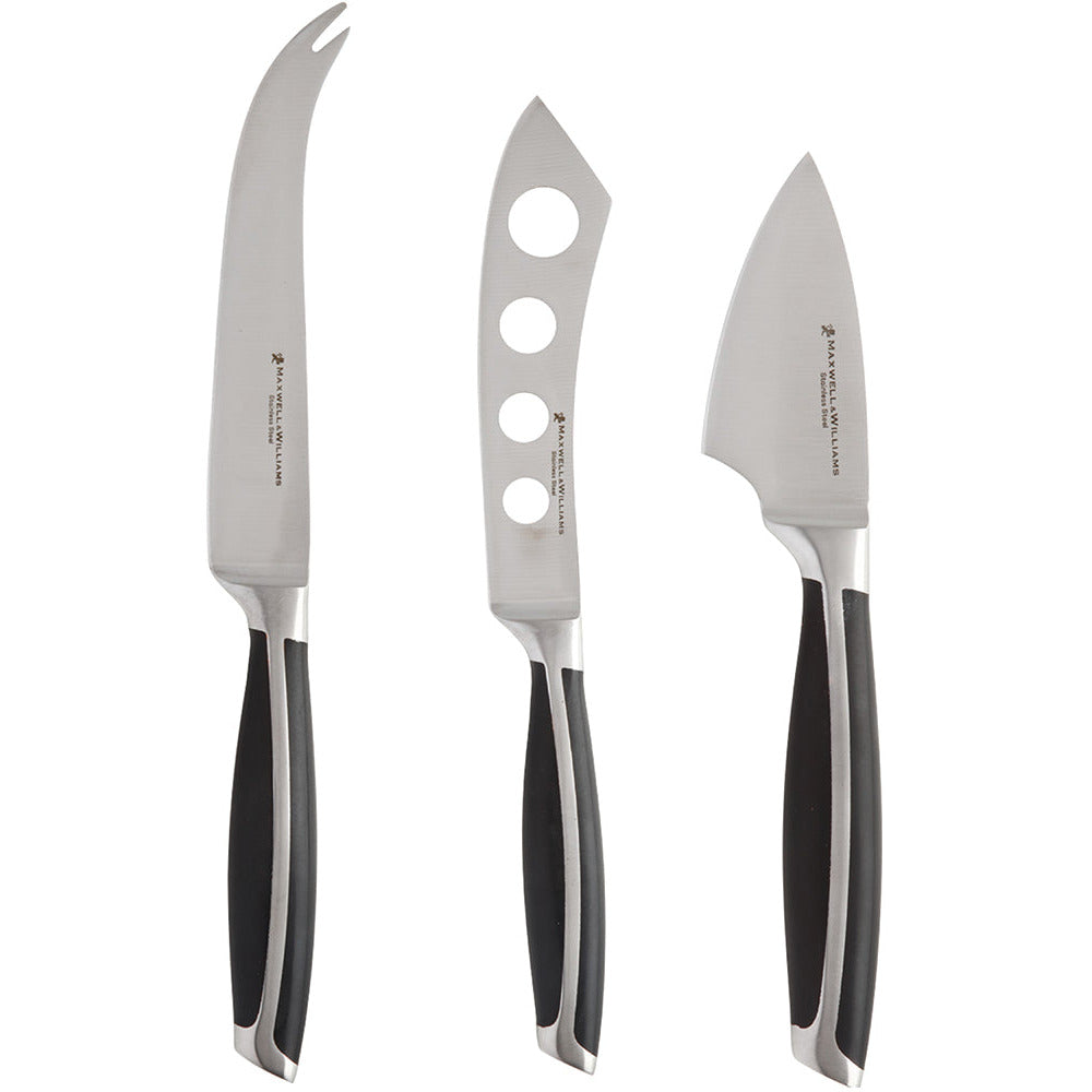 Maxwell & Williams Stanton Cheese Knife Set 3 Piece Black Gift Boxed