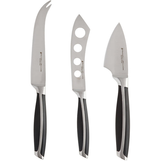 Maxwell & Williams Stanton Cheese Knife Set 3 Piece Black Gift Boxed