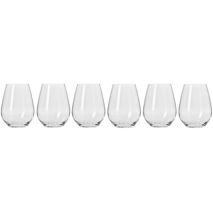 Krosno Harmony Stemless Wine Glasses 400ml - 6 Piece