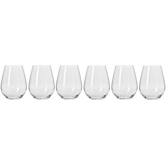 Krosno Harmony Stemless Wine Glasses 400ml - 6 Piece